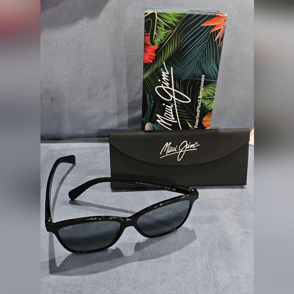 Maui Jim Liquid Sunshine Glossy Black Sunglasses With Grey Lenses - Picture 6 of 7
